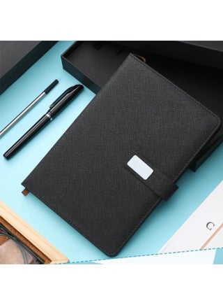 A5 Meeting Notebook Gift Box Set, PU Leather Business Notebook with Magnetic Closure, 200 Pages 80gsm Premium Paper, Includes Metal Executive Gel Pen and Refill, Lay-Flat Office Journal for Notes and Signatures - view 5